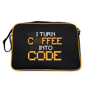 I Turn Coffee Into Code - Programmer Software - Retro Bag - black/gold - Back