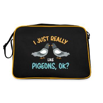 Pigeons Pigeons Pigeons Amateurs Cadeau - Sac Retro - noir/or - Dos