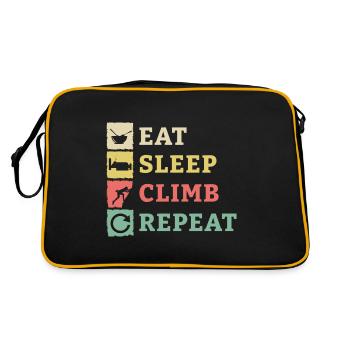 Boulder Klettern Bergsteigen Felsklettern Geschenk - Retro Tasche - Schwarz/Gold - Hinten