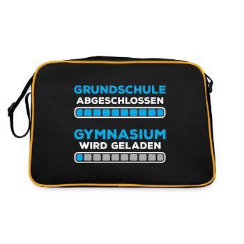 Grundschulabschluss Gymnasium Einschulung 5 Klasse - Retro Tasche - Schwarz/Gold - Hinten