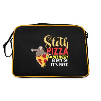 Sloth Pizza Livraison Pizzeria Italien - Sac Retro - noir/or - Dos