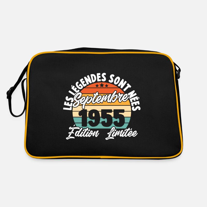 Cadeau Les légendes sont nées en Septembre 1955 - Sac Retro - noir/or