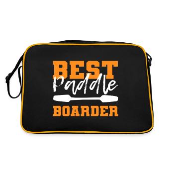 Meilleur cadeau de sauveteur paddle boarder - Sac Retro - noir/or - Dos