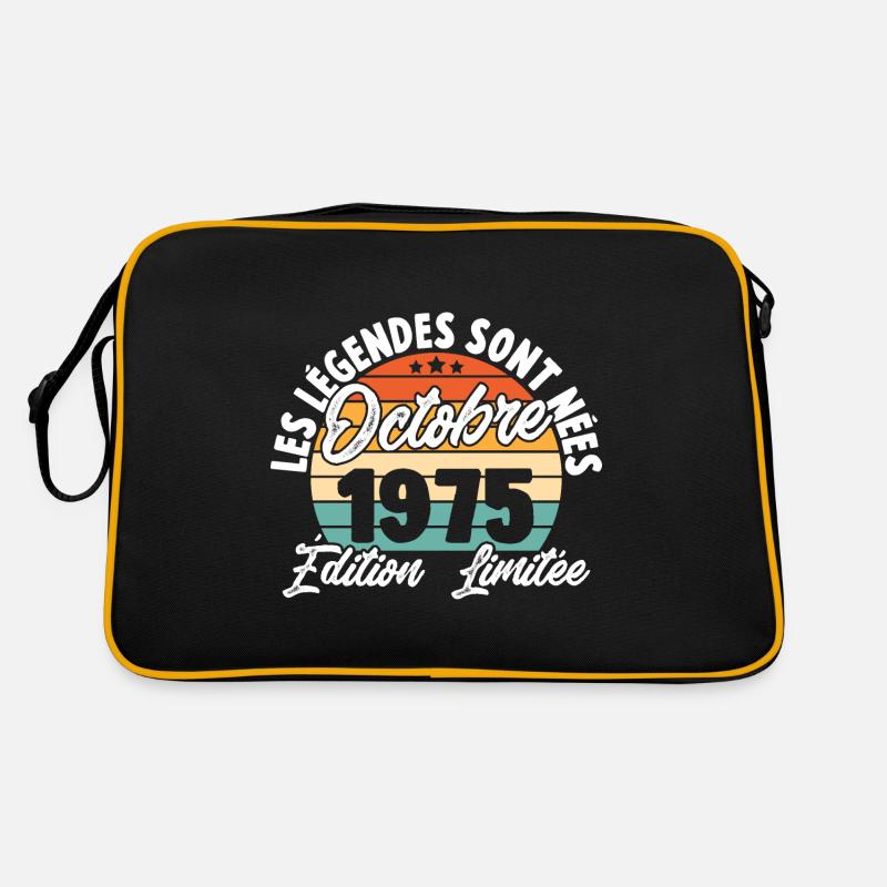 Cadeau Les légendes sont nées en Octobre 1975 - Sac Retro - noir/or