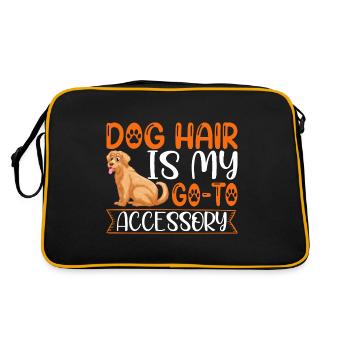 Goldendoodle Hundehaar Ist Mein Accessoire Spaß - Retro Tasche - Schwarz/Gold - Hinten