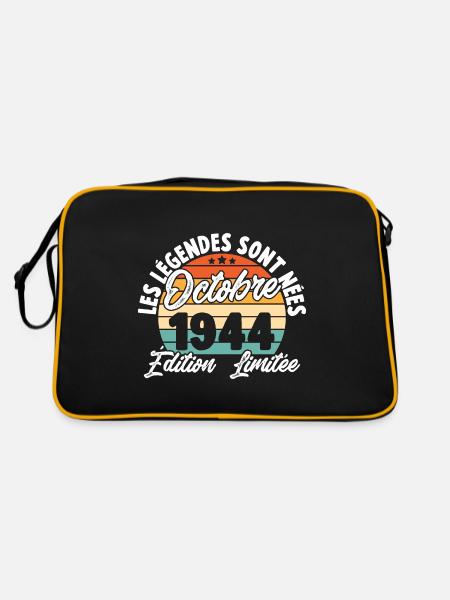 Cadeau Les légendes sont nées en Octobre 1944 - Sac Retro - noir/or