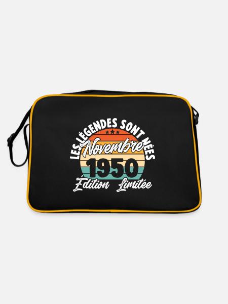 Cadeau Les légendes sont nées en Novembre 1950 - Sac Retro - noir/or
