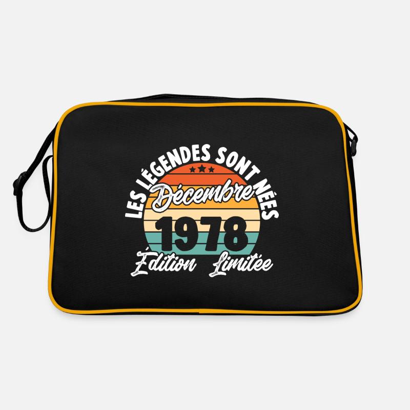 Cadeau Les légendes sont nées en Décembre 1978 - Sac Retro - noir/or