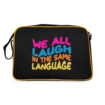 We all laugh in the same language Tolerance & Love - Retro Bag - black/gold - Back