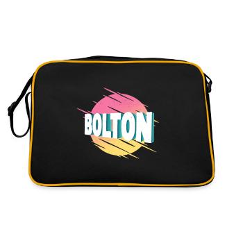 Bolton Angleterre Royaume-Uni UK City Font - Sac Retro - noir/or - Dos