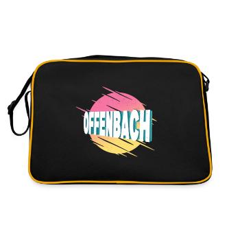 Offenbach Deutschland Stadt Schrift Vintage Retro - Retro Tasche - Schwarz/Gold - Hinten