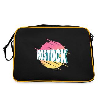 Rostock Allemagne City Font Vintage Rétro - Sac Retro - noir/or - Dos