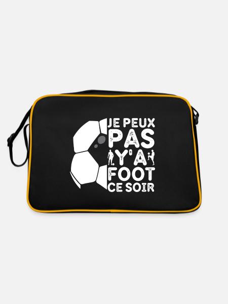 Football je peux pas y'a foot humour foot cadeau - Sac Retro - noir/or - Dos