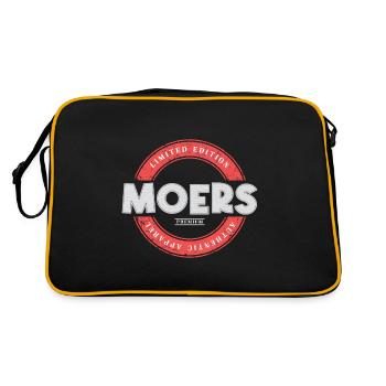 Moers Deutschland Stadt Skyline Heimat Liebe - Retro Tasche - Schwarz/Gold - Hinten