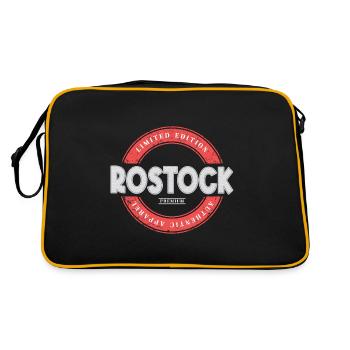 Rostock Allemagne Ville Skyline Accueil Amour - Sac Retro - noir/or - Dos
