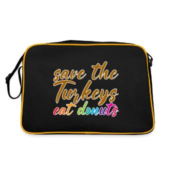 Save The Turkeys, Eat Donuts - Retro Bag - black/gold - Back