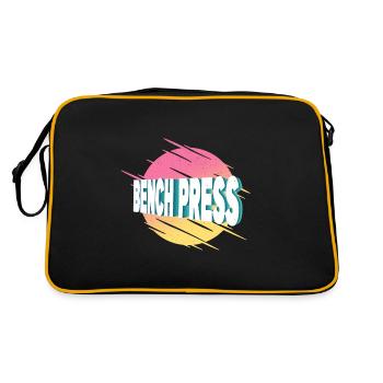 Bankdrücken Gewichtheben Kraftsport Fitness Stark - Retro Tasche - Schwarz/Gold - Hinten