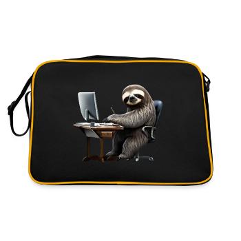 Büro Faultier - Retro Tasche - Schwarz/Gold - Hinten