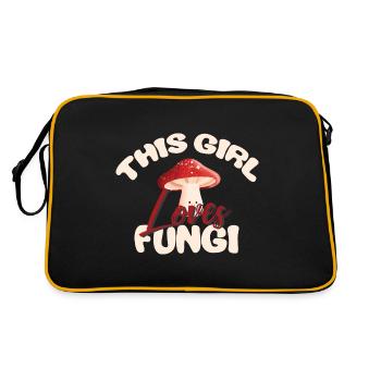 Pilzsammler Pilz Motiv für Pilzsucher - Retro Tasche - Schwarz/Gold - Hinten