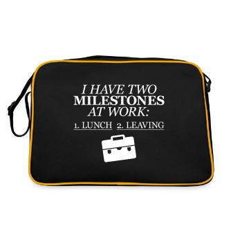 J’ai deux jalons au travail, le déjeuner, le départ 4 - Sac Retro - noir/or - Dos