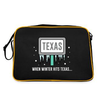 Weather in Texas Winter meets design for proud - Retro Bag - black/gold - Back