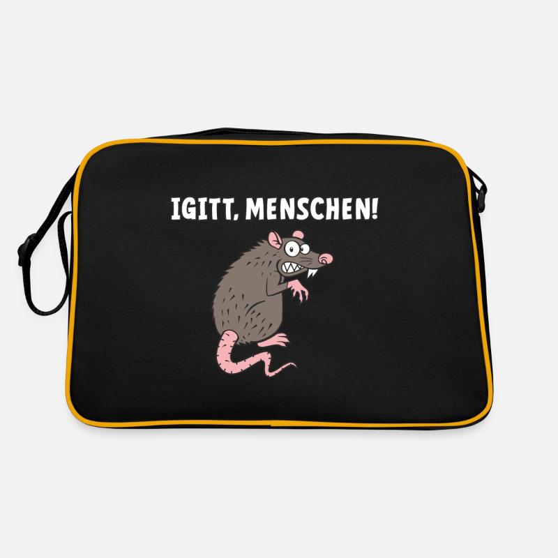 Igitt Menschen - Retro Tasche - Schwarz/Gold