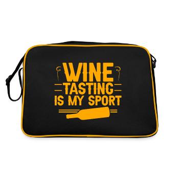 Wine Tasting Is My Sport 4 - Retro Tasche - Schwarz/Gold - Hinten