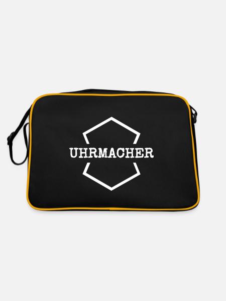 Geschenk für Uhrmacher - Retro Tasche - Schwarz/Gold - Hinten