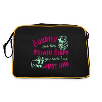 Aussies are like Potato Chips - pink - Retro Bag - black/gold - Back