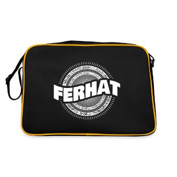 Ferhat - Retro Tasche - Schwarz/Gold - Hinten