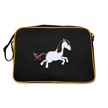 Poney Cheval Chevaux Ross Gaul Enfants Filles Poney Farm - Sac Retro - noir/or - Dos