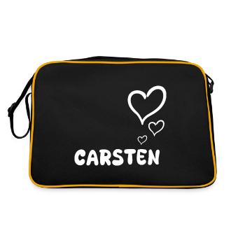 Gift for Carsten - Retro Bag - black/gold - Back