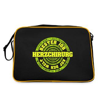 Job Herzchirurg - Retro Tasche - Schwarz/Gold - Hinten