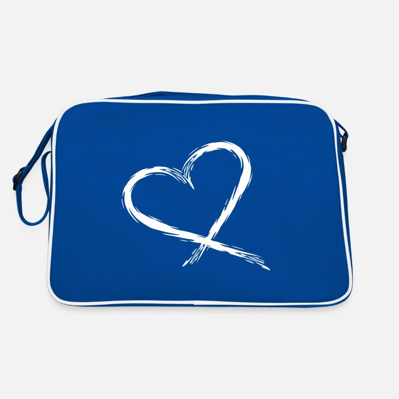 Heart Design Vector White Retro Bag