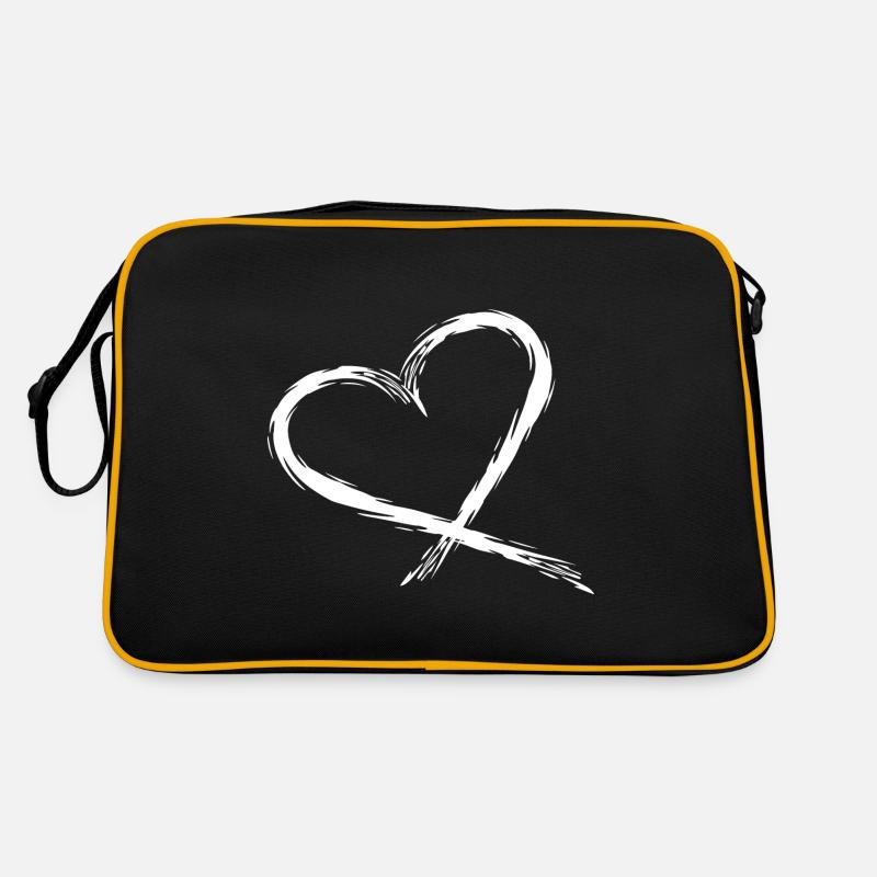 Coeur Conception vecteur Blanc - Sac Retro - noir/or