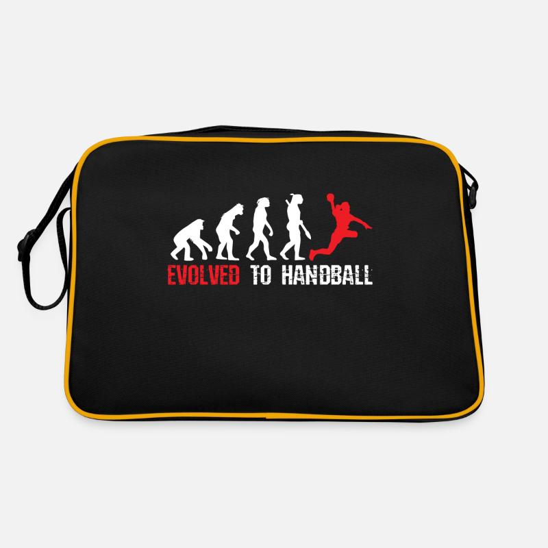 Entwickelt zum Handball Evolution - Retro Tasche - Schwarz/Gold