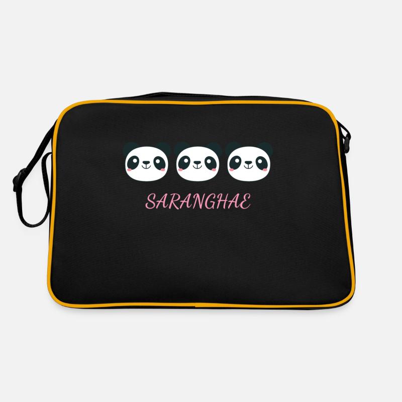 Liebe Koreanisch Sprache - Retro Tasche - Schwarz/Gold