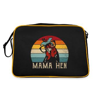 Mama Hen Funny Saying Poultry Chicken Hen Mutti - Sac Retro - noir/or - Dos