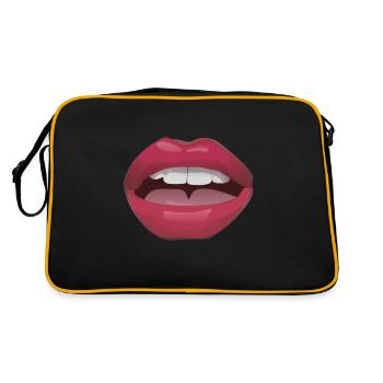 Lèvres rouges avec des dents - Sac Retro - noir/or - Dos