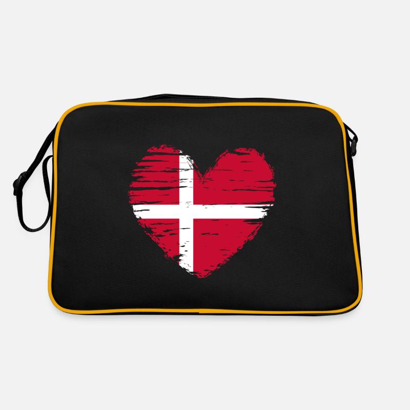 Danemark coeur drapeau blason Sac Retro