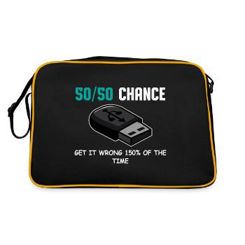 USB 50/50 Humorous Person Gift - Retro Bag - black/gold - Back