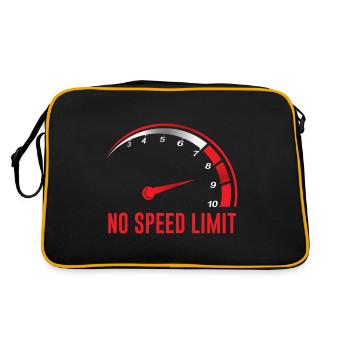 Auto Rennen Humor Kein Tempolimit Mechaniker Pferd - Retro Tasche - Schwarz/Gold - Hinten