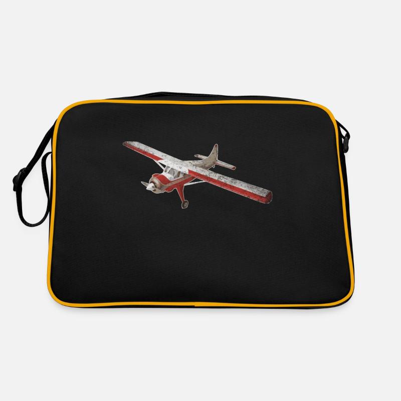 Flugzeug - Retro Tasche - Schwarz/Gold