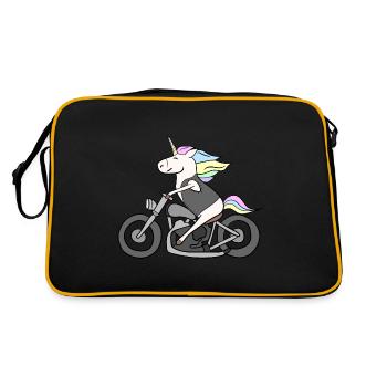 Unicorn motorbike - Retro Tasche - Schwarz/Gold - Hinten
