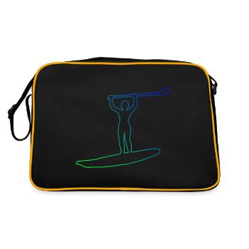 Standup Paddleboard Sup Men's Standup Paddling - Retro Bag - black/gold - Back