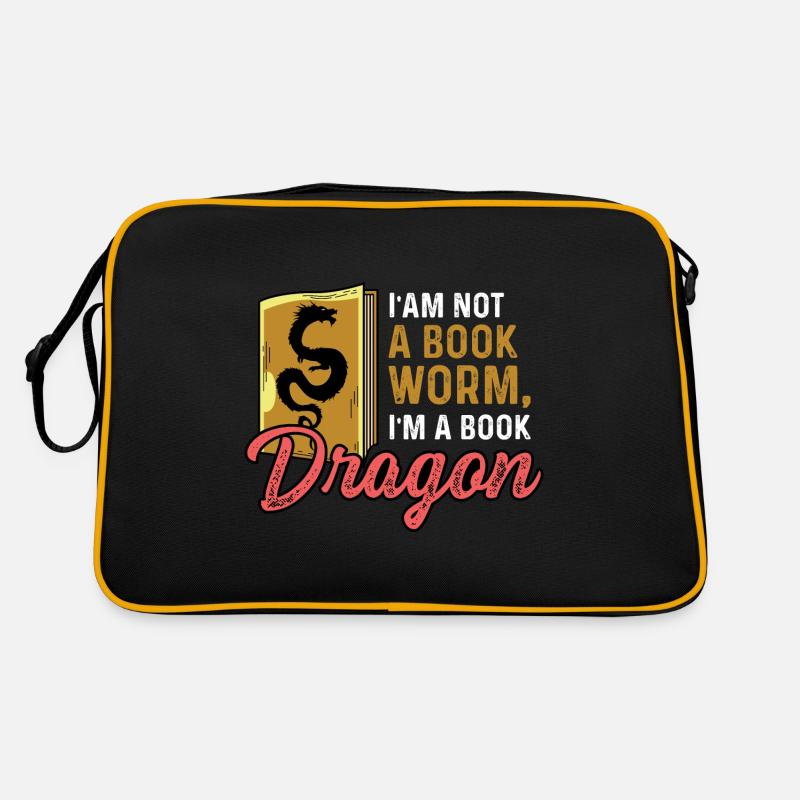 Drache buchen Studentenscholar Gift Retro Tasche
