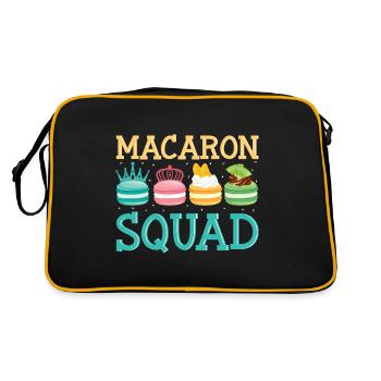 Macaron Squad Funny Macaron Dessert Food - Retro Bag - black/gold - Back