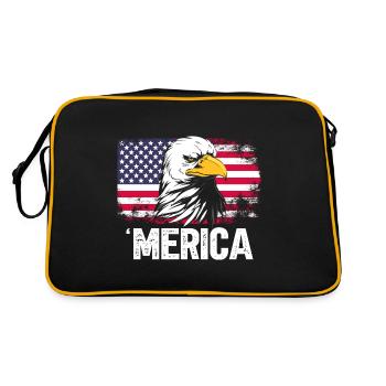 Merica 4. Juli USA - Retro Tasche - Schwarz/Gold - Hinten