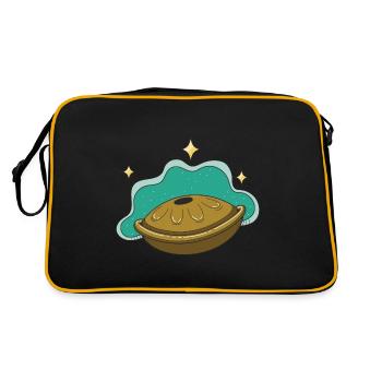 Handpan Music Instrument Cadeau - Sac Retro - noir/or - Dos