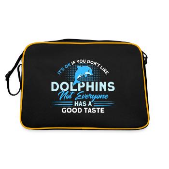 Dolphin Dolphin Lover Animal Dolphins Gift - Retro Bag - black/gold - Back